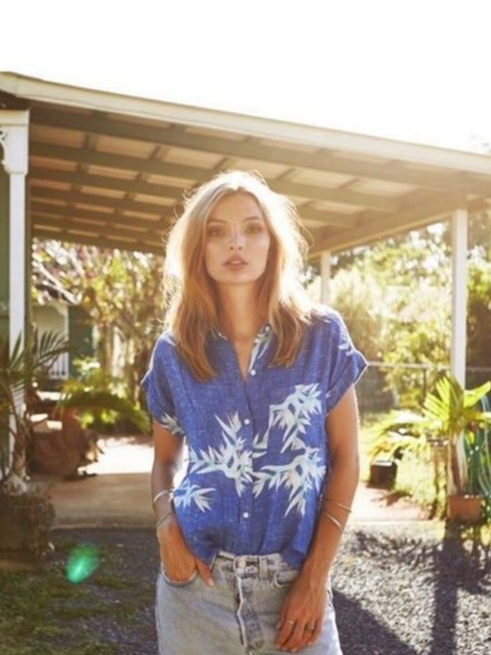 RAILS Birds of Paradise Whitney Button Down sz small Women's Top